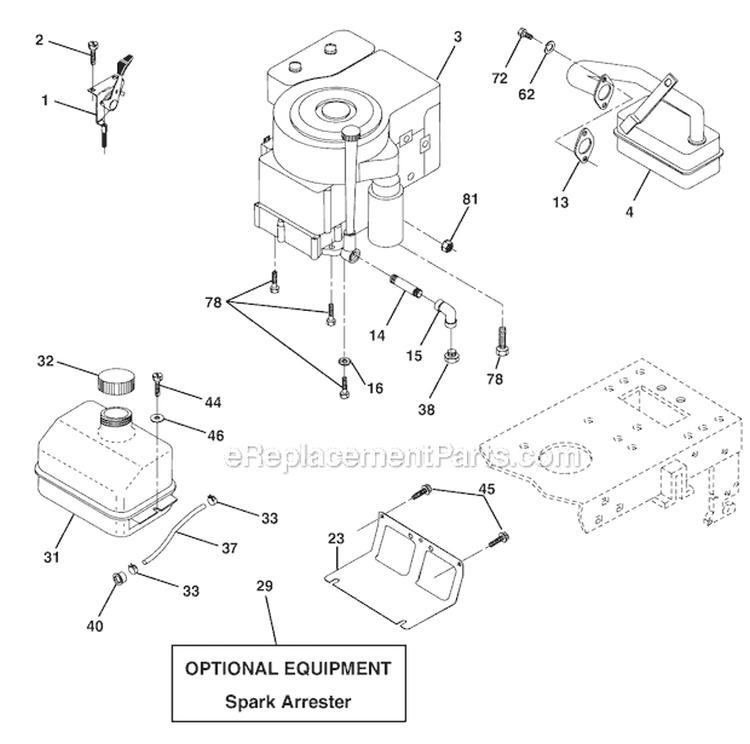 Page E Diagram and Parts List for WE1538A  Weed Eater Lawn Tractor